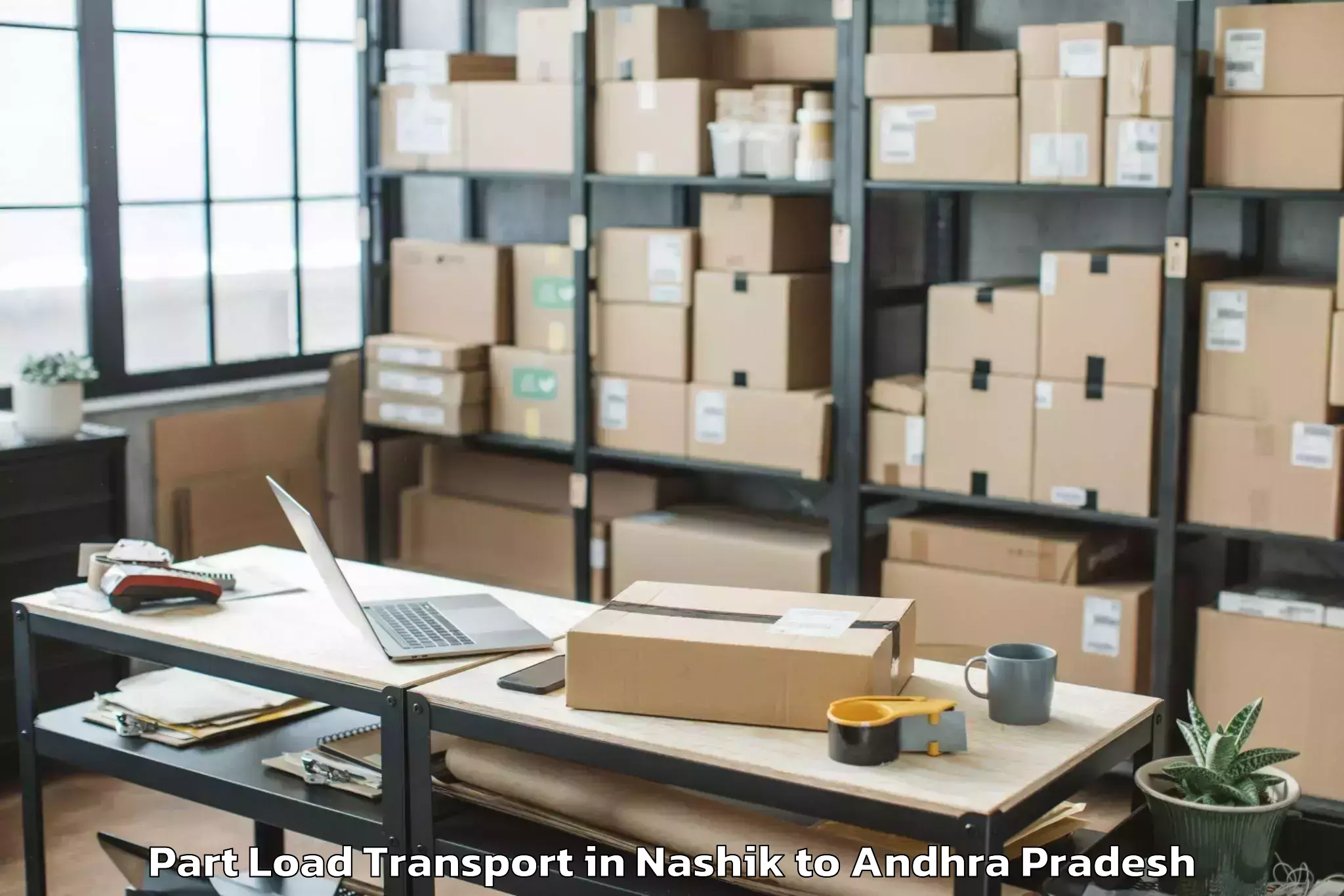 Top Nashik to Krishna University Machilipatn Part Load Transport Available